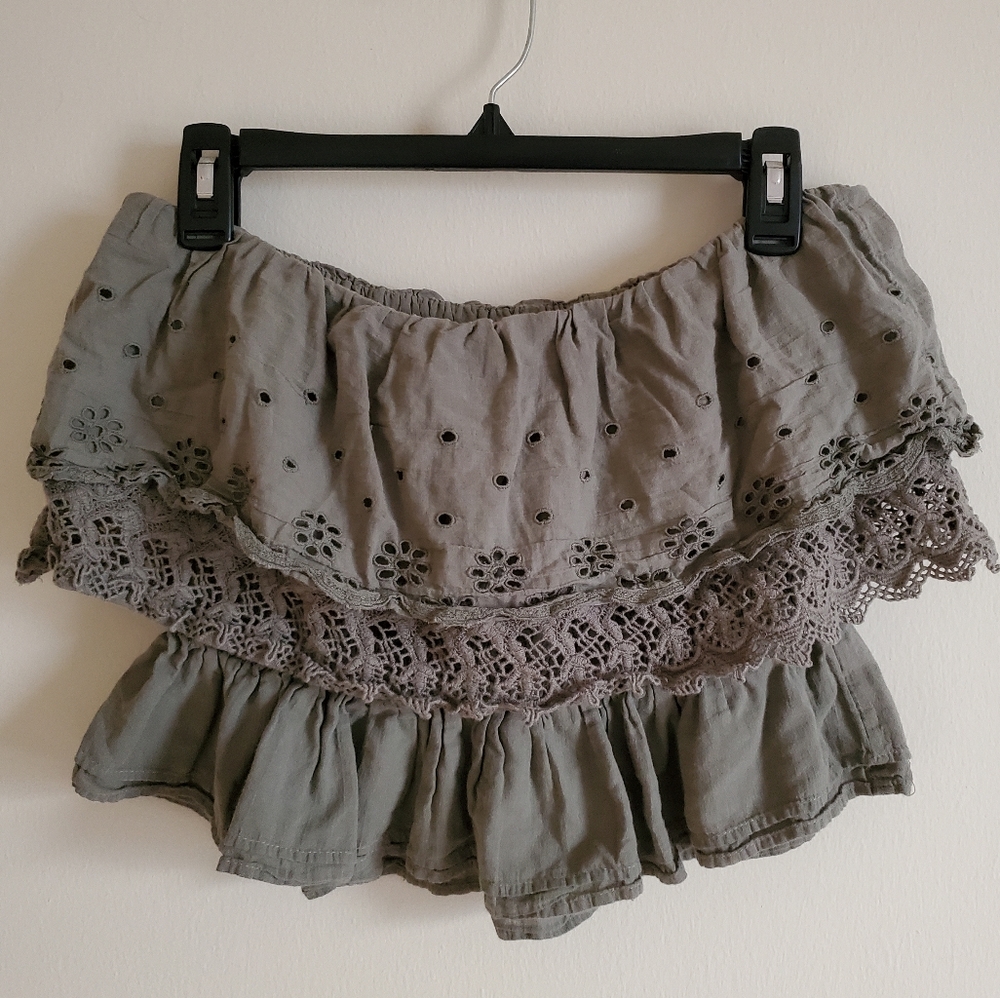 American Eagle Strapless Boho Crop Top - Large